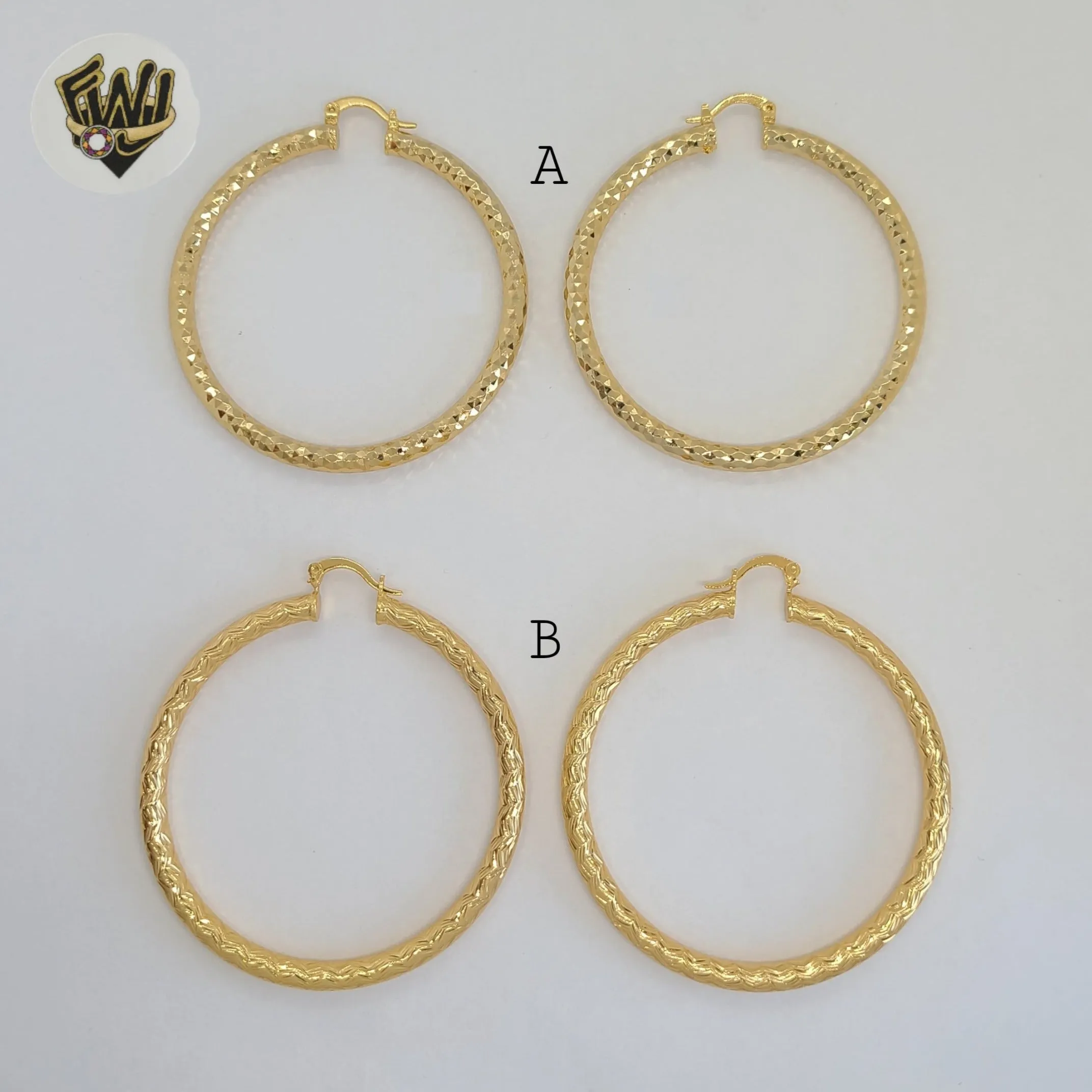 (1-2744-2) Gold Laminate - Diamond Cut Hoops - BGO