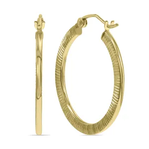 10K Yellow Gold Rigged Hoop Earrings