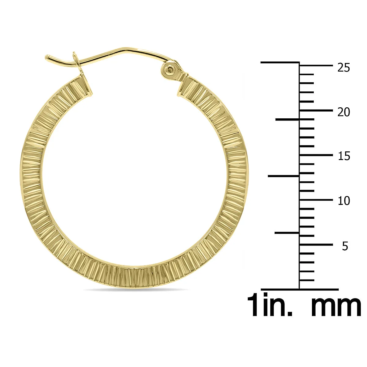 10K Yellow Gold Rigged Hoop Earrings