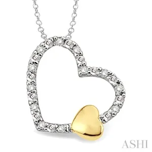 1/20 Ctw Heart Shape Single Cut Diamond Pendant in Sterling Silver with Chain