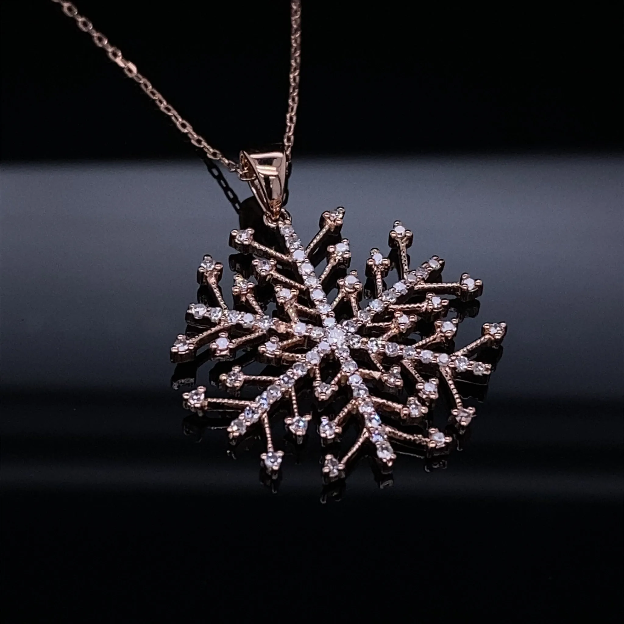 1/3ct Forever Frozen Golden Snowflake in Diamonds