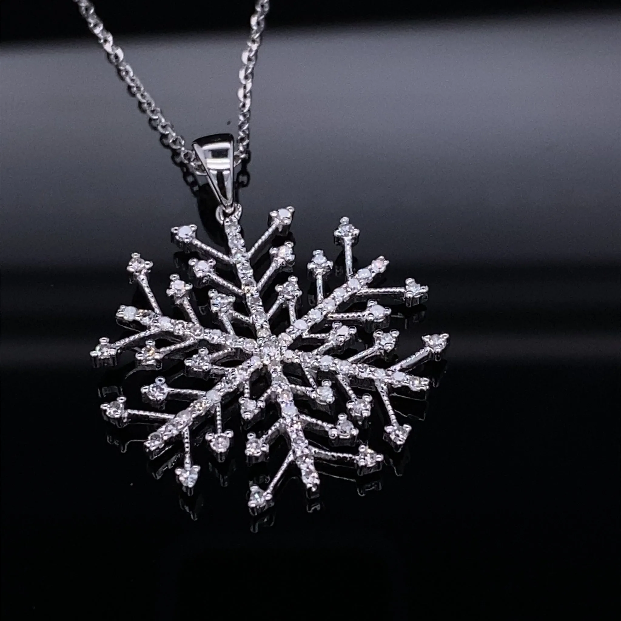 1/3ct Forever Frozen Golden Snowflake in Diamonds