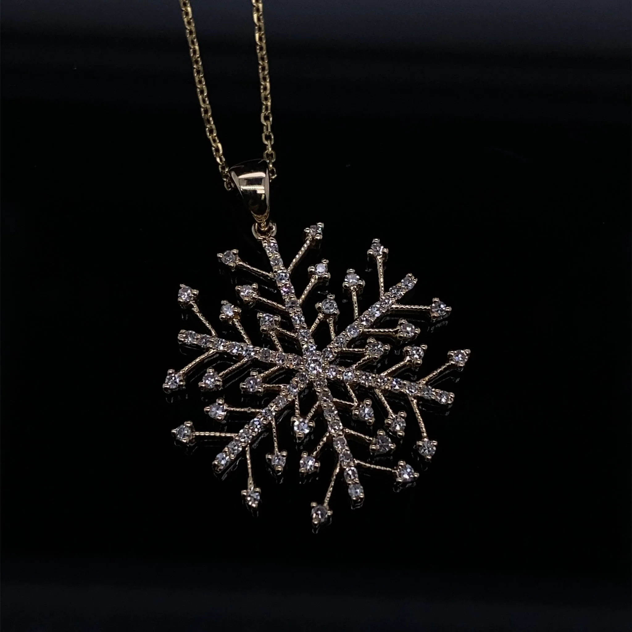 1/3ct Forever Frozen Golden Snowflake in Diamonds