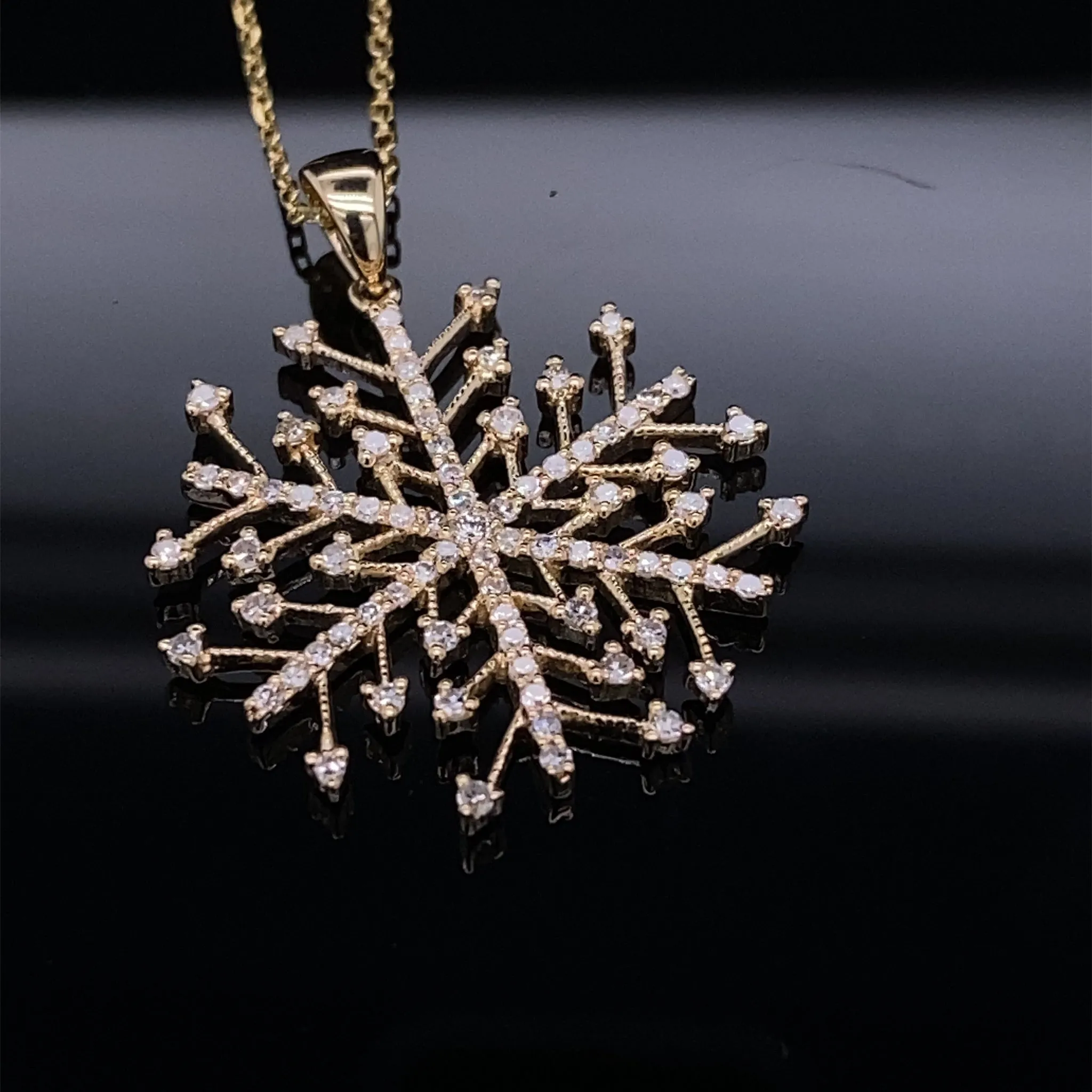 1/3ct Forever Frozen Golden Snowflake in Diamonds