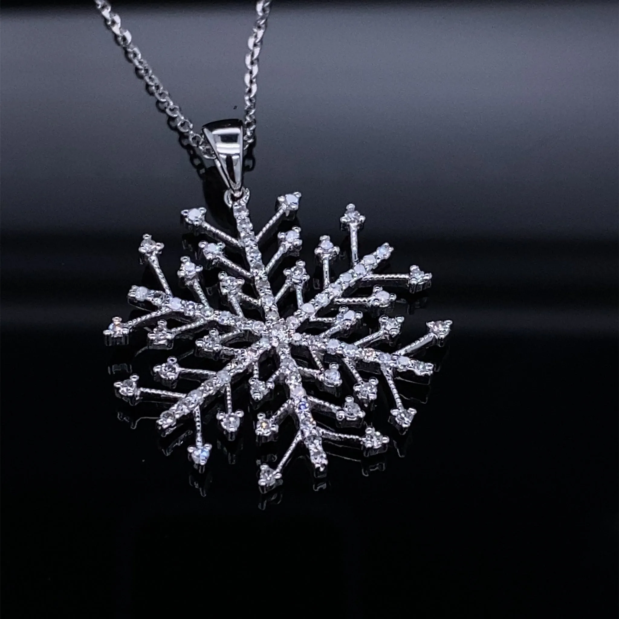 1/3ct Forever Frozen Golden Snowflake in Diamonds