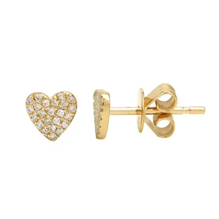 14k Diamond Heart Stud