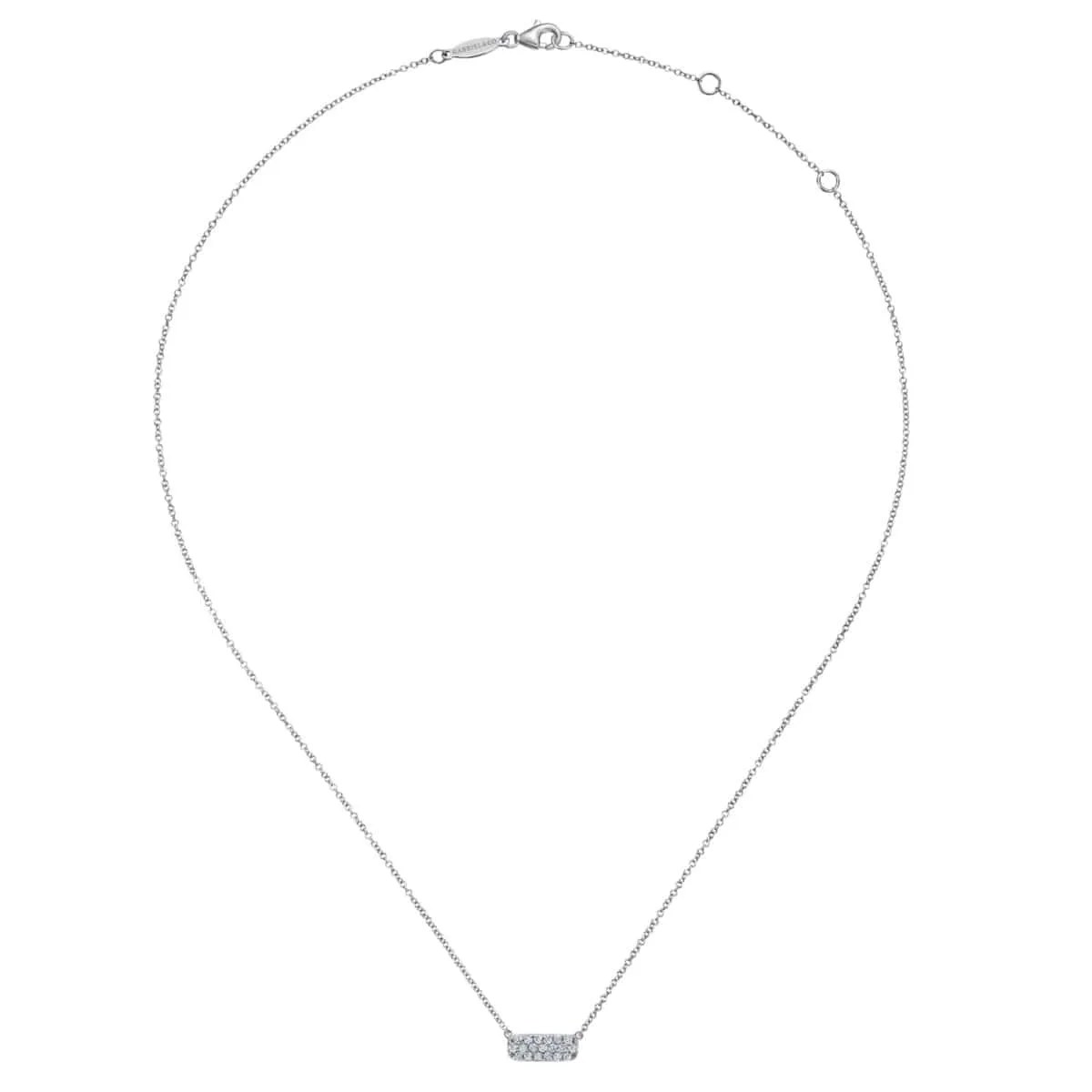 14K White Gold Pave Diamond Bar Necklace - NK4943W45JJ