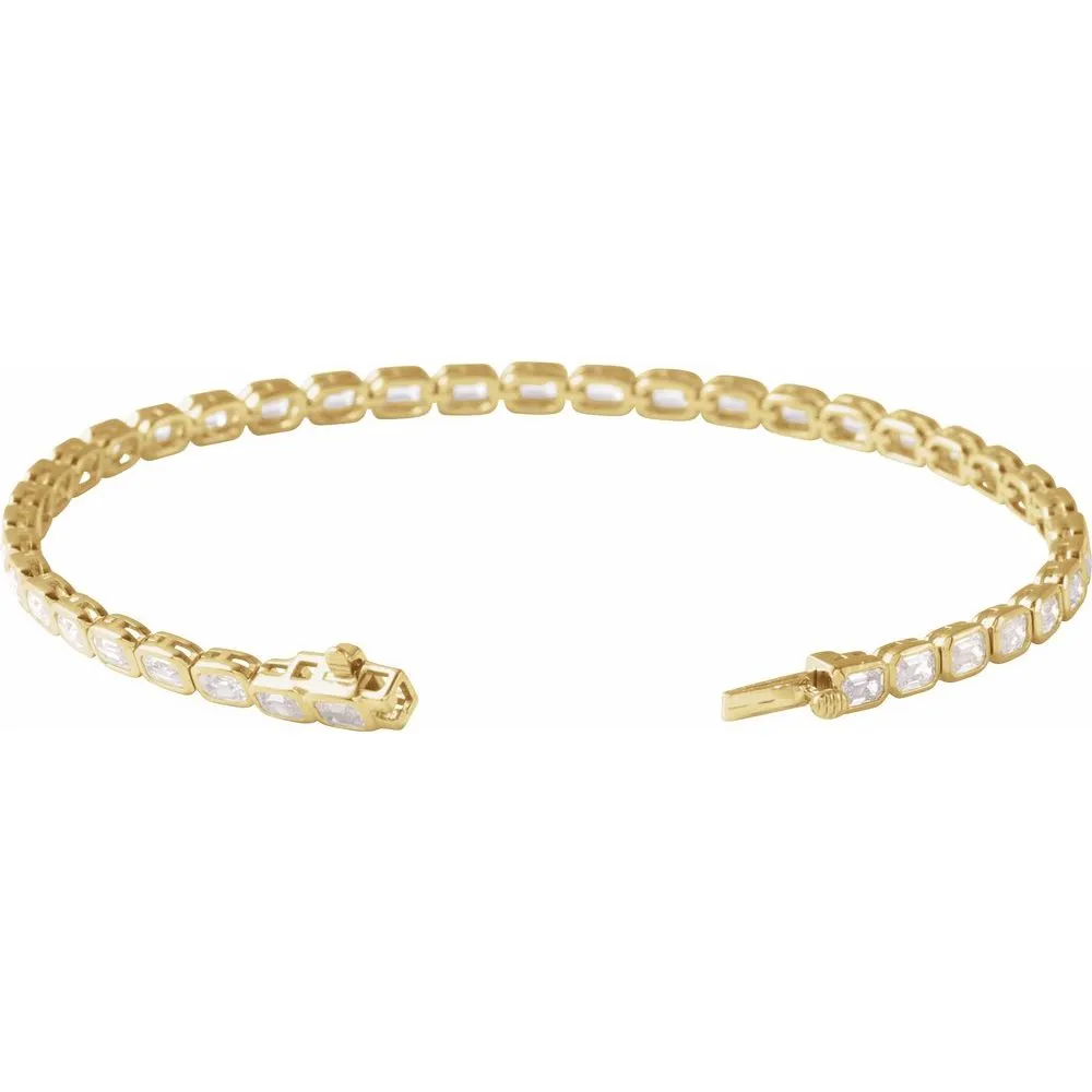 14K Yellow Gold 6 1/4 CTW Lab-Grown Diamond Line Bracelet – 7”