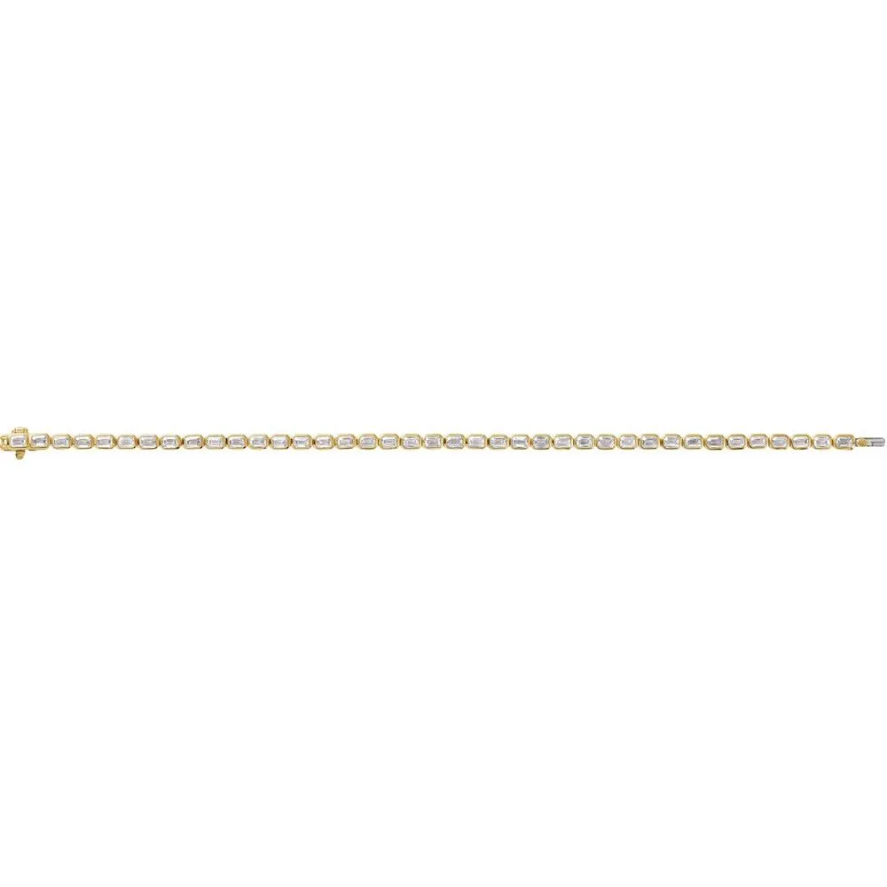 14K Yellow Gold 6 1/4 CTW Lab-Grown Diamond Line Bracelet – 7”