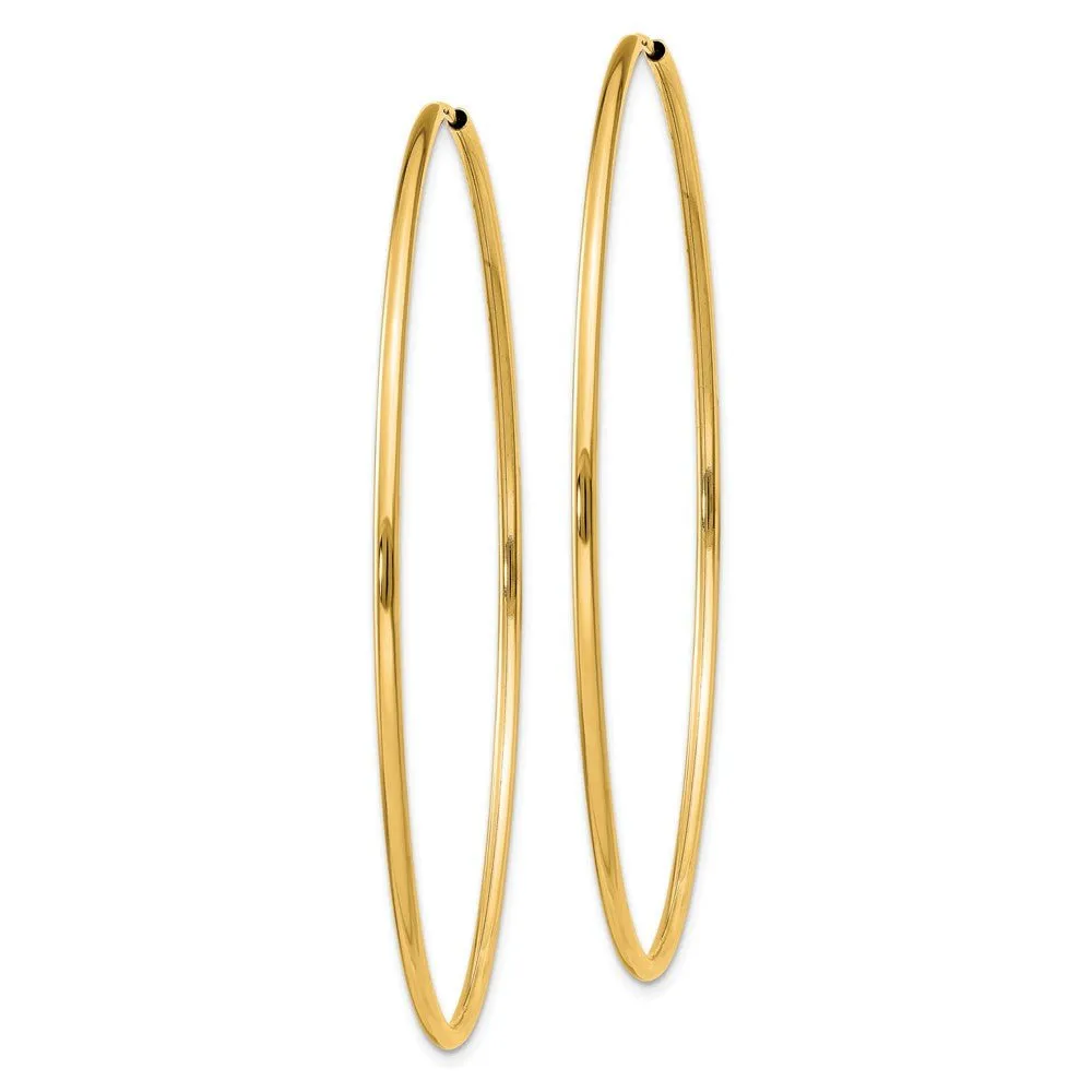 1.5mm x 57mm 14k Yellow Gold Polished Round Endless Hoop Earrings