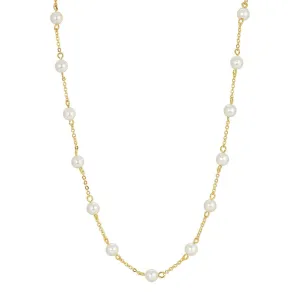 1928 Jewelry Faux Pearl Cable Chain Necklace 16"   3" Extender