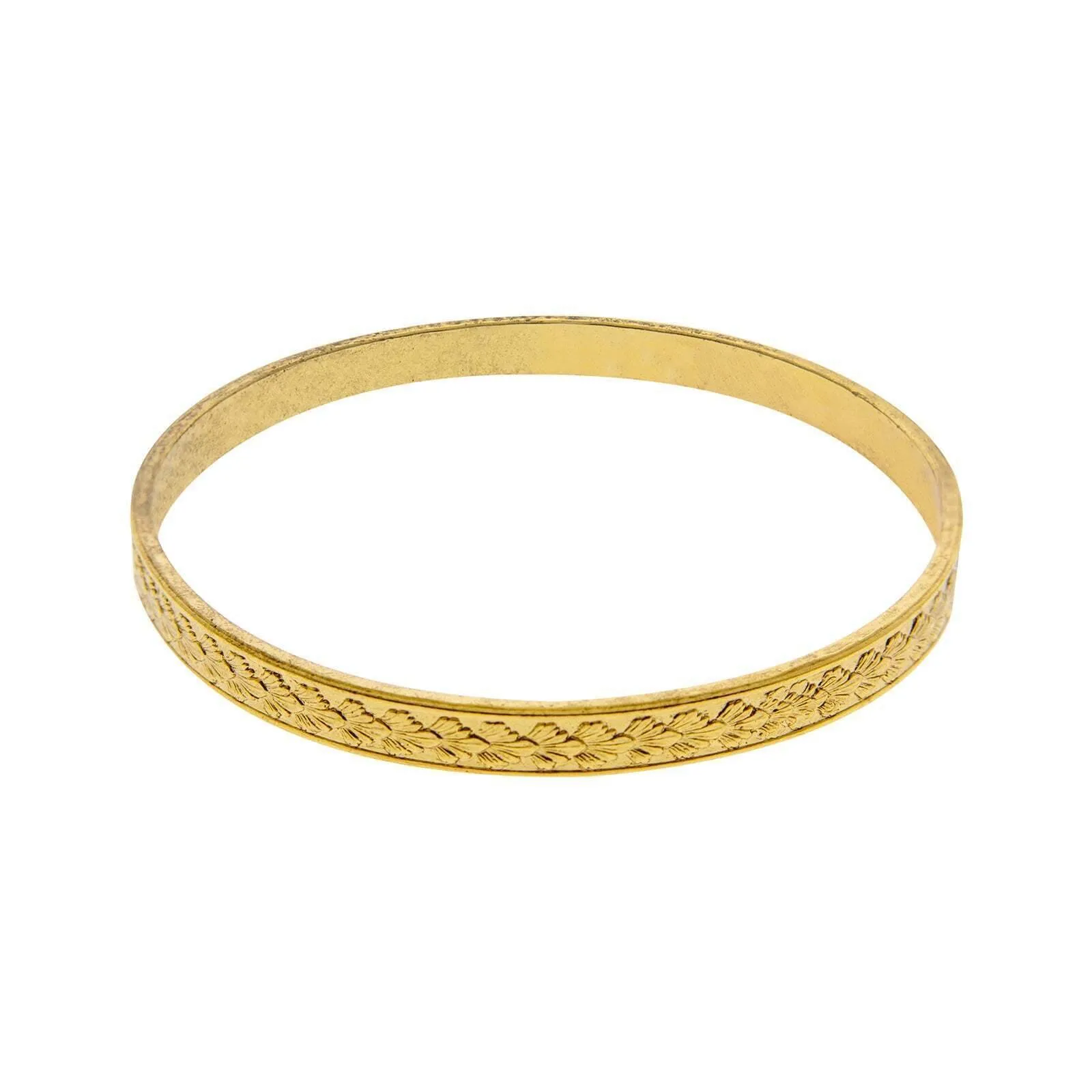 1928 Jewelry Gold Classic Leaf Bangle Bracelet