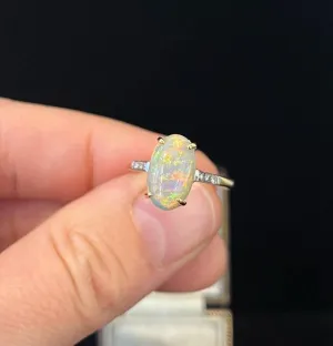 1940s Lighting Ridge Oval Opal Ring