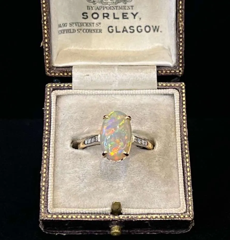 1940s Lighting Ridge Oval Opal Ring