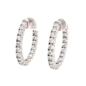 2.40ct 18k White Gold Diamond Hoops