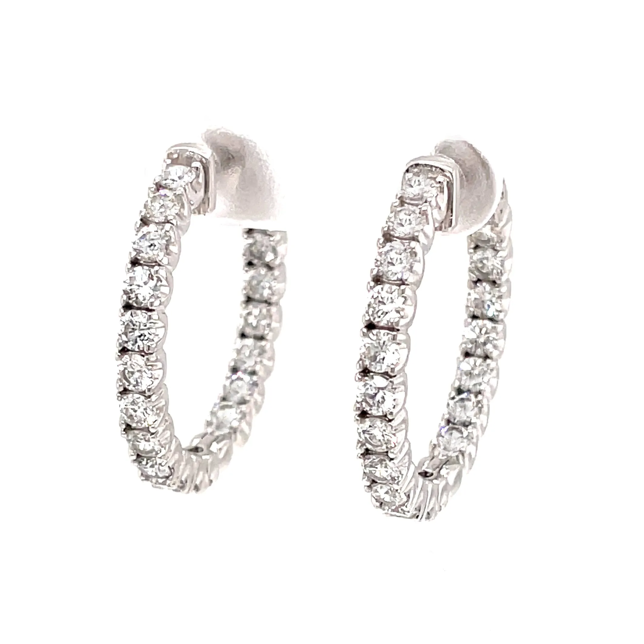 2.40ct 18k White Gold Diamond Hoops