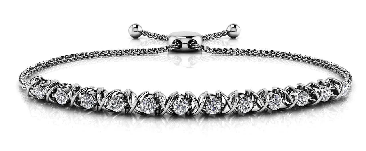 Adjustable X Link Lab-Grown Diamond Bracelet with 1.08 ct.(finished) 3.2mm