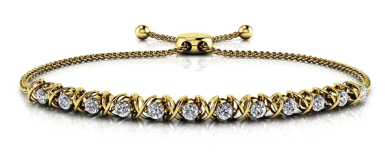 Adjustable X Link Lab-Grown Diamond Bracelet with 1.08 ct.(finished) 3.2mm