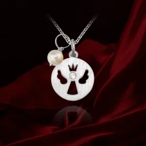 Angel Pendant with Pearl Charm