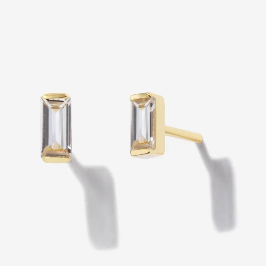 Baguette Moissanite Studs