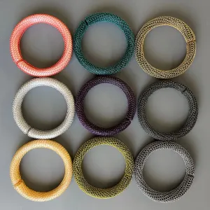 Bangle bracelets - Wire crochet jewelry