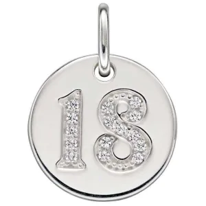 Beginnings 18 Cubic Zirconia Disk Pendant - Silver