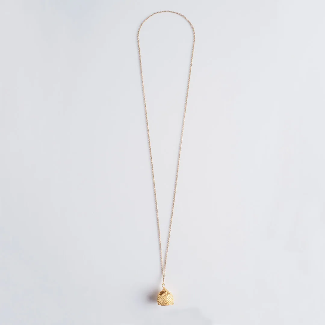 Big acorn - sparkling necklace - gold plated