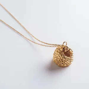 Big acorn - sparkling necklace - gold plated