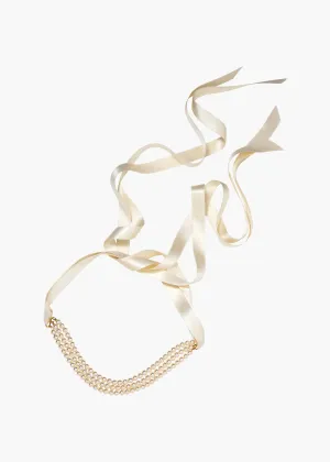 Blaire Ribbon Tie -- Cream