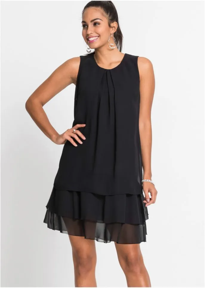 Bodyflirt chiffon dress, black