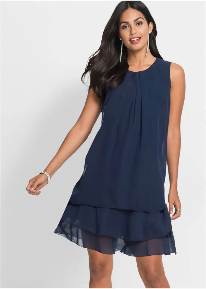 Bodyflirt chiffon dress, blue