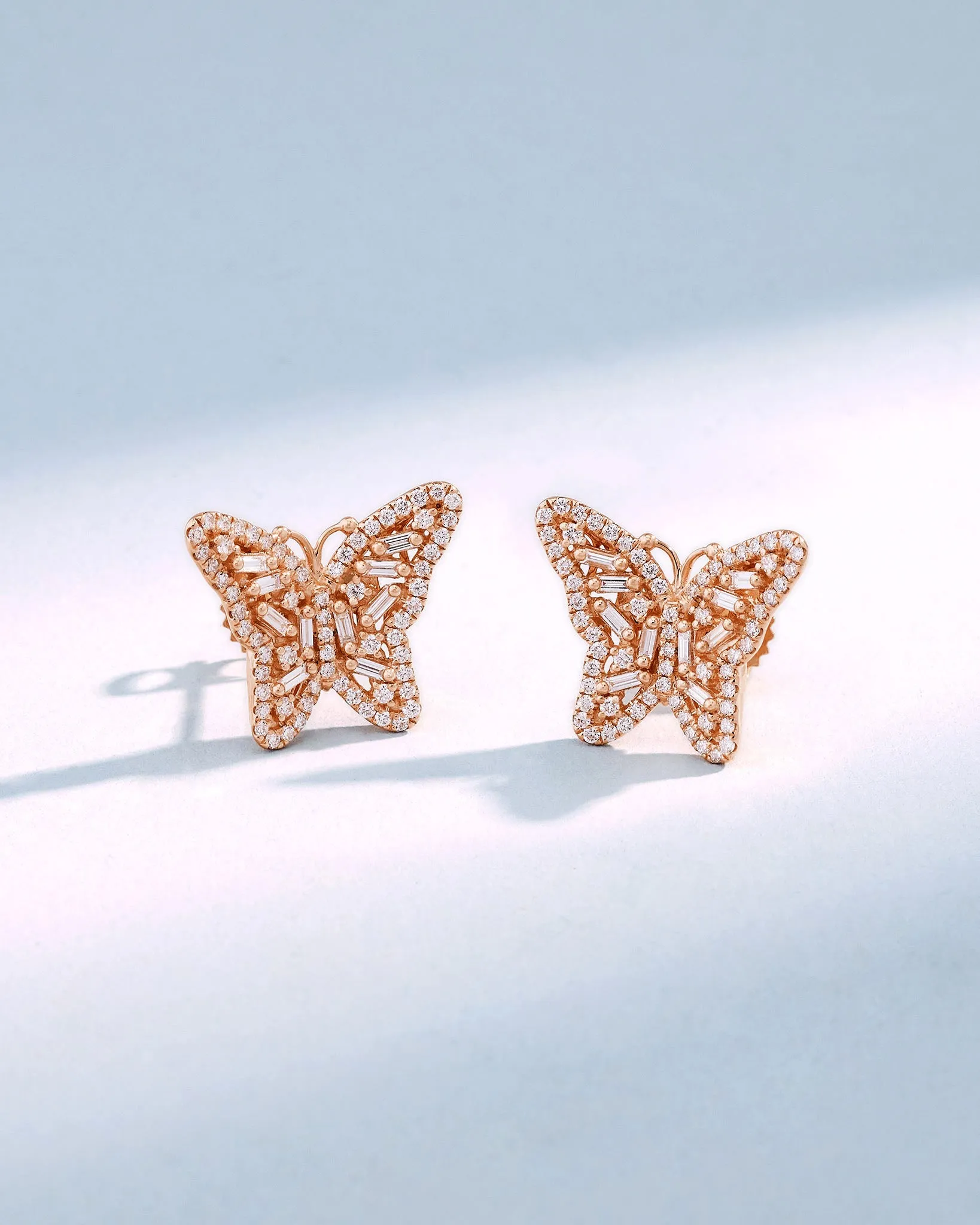 Bold Small Butterfly Diamond Studs