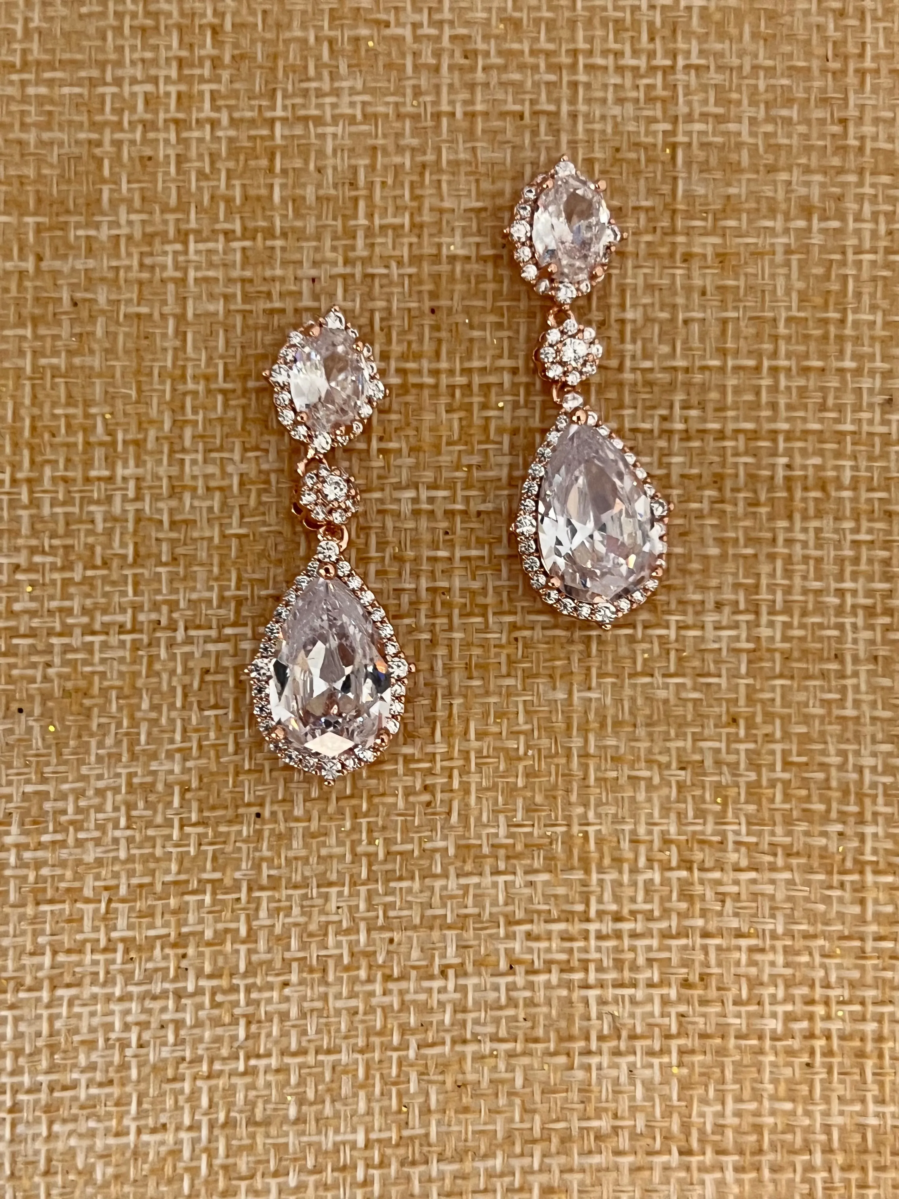 Bridal Earrings, Swarovski and Zirconia Quinceanera Jewelry Classic Earring