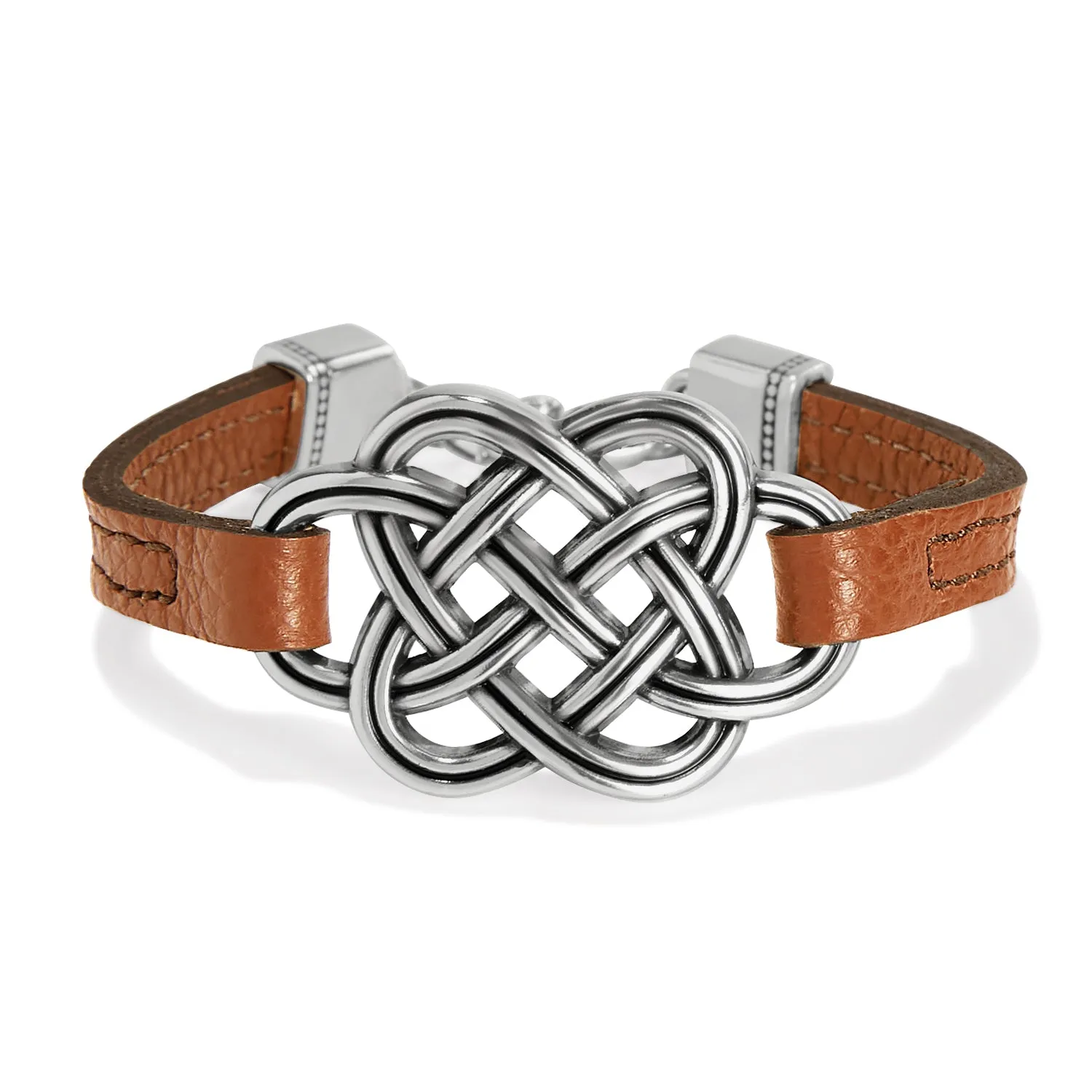 Brighton Interlok Trellis Leather Bracelet in Black or Bourbon