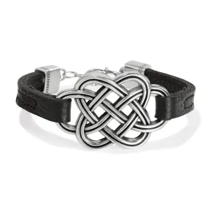 Brighton Interlok Trellis Leather Bracelet in Black or Bourbon