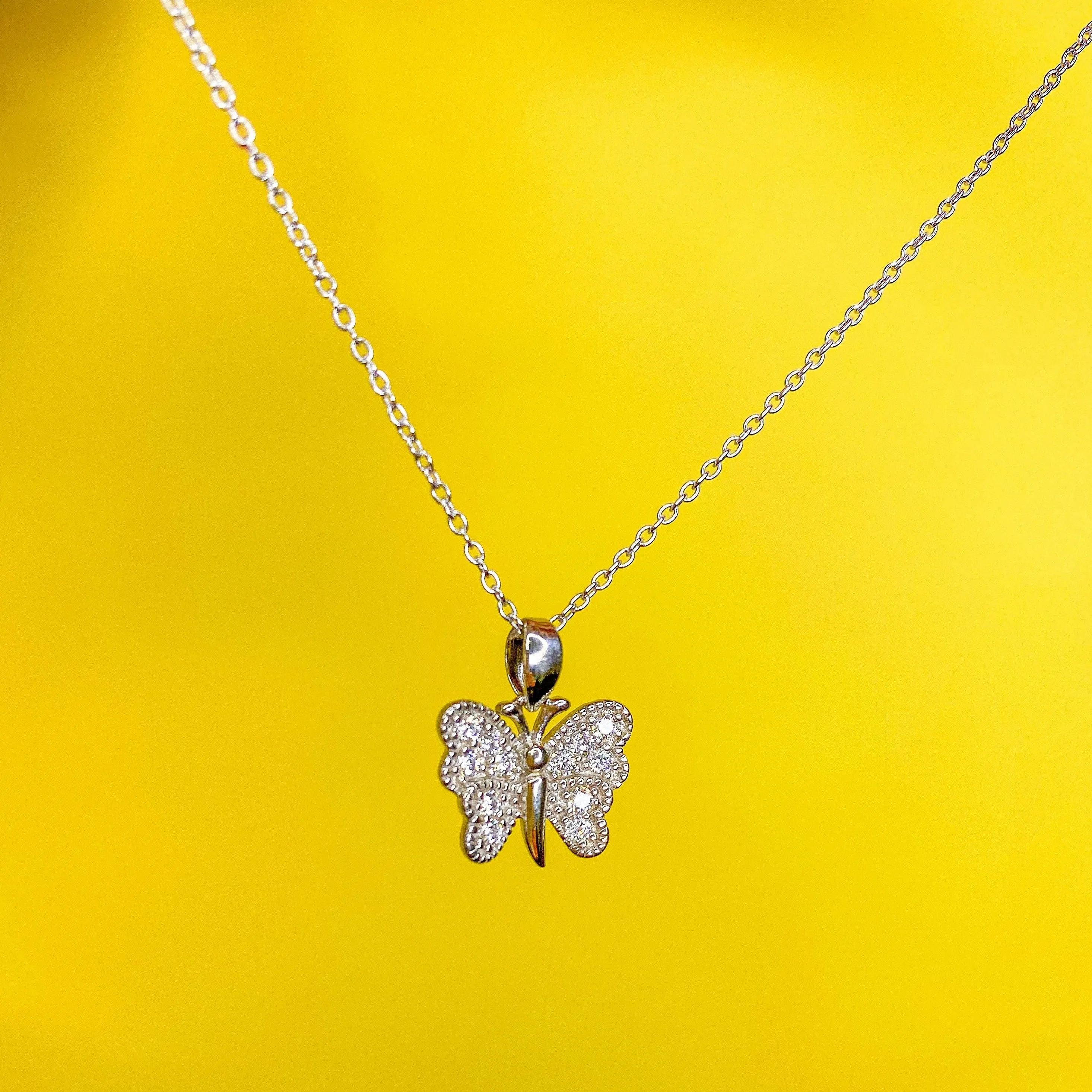 Butterfly Pendant & Bracelet & Earrings Sterling Silver Set