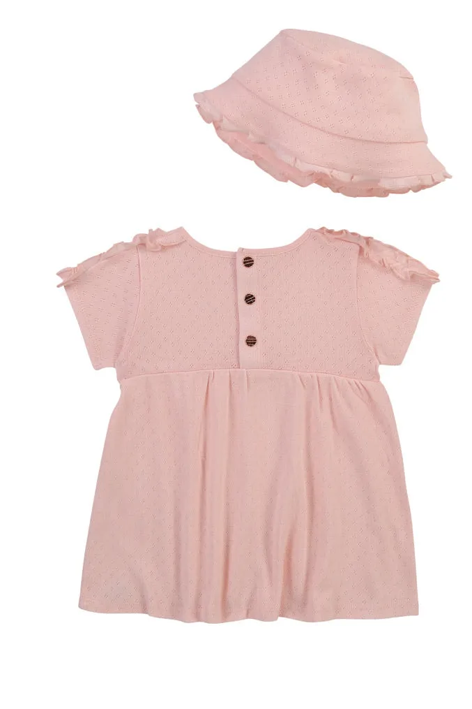 Carrèment Beau Baby Cotton Hat And Dress Set