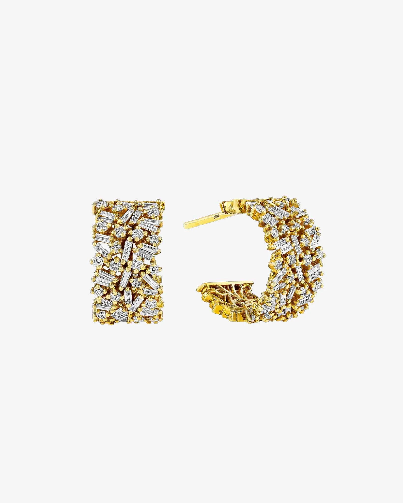 Classic Diamond Icon Midi Hoops