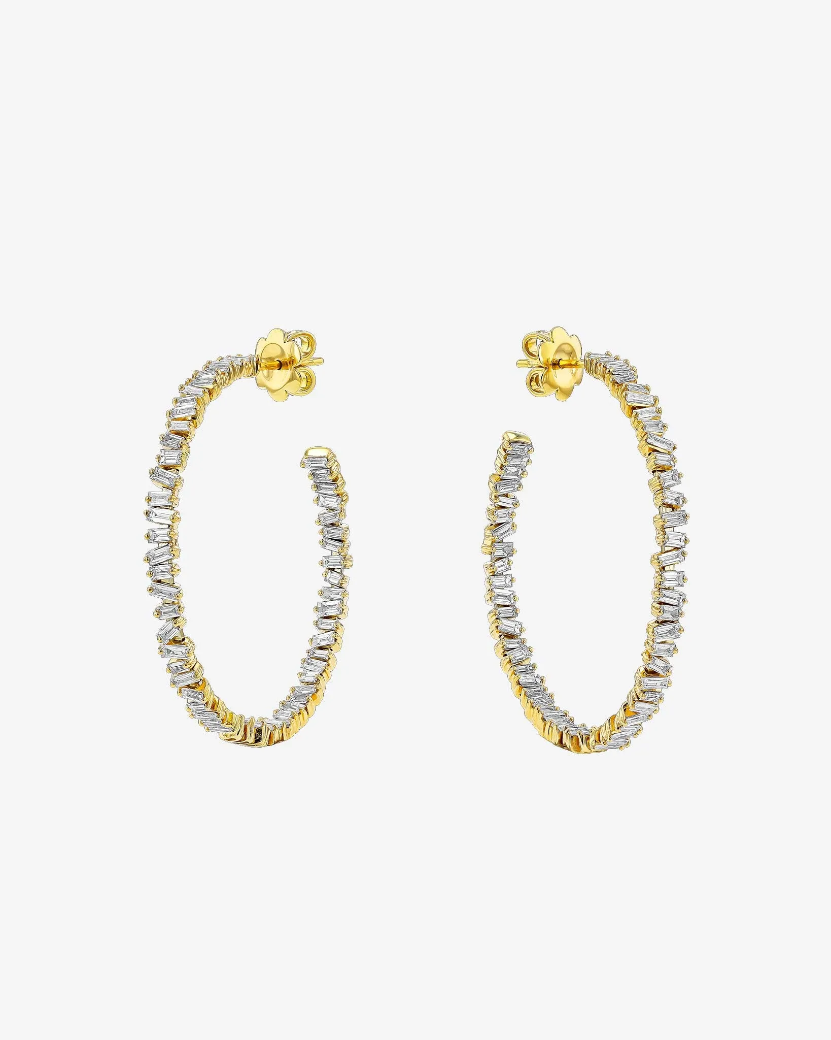 Classic Diamond Midi Hoops