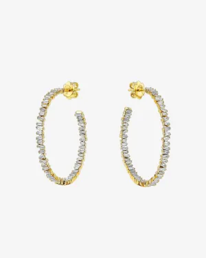 Classic Diamond Midi Hoops