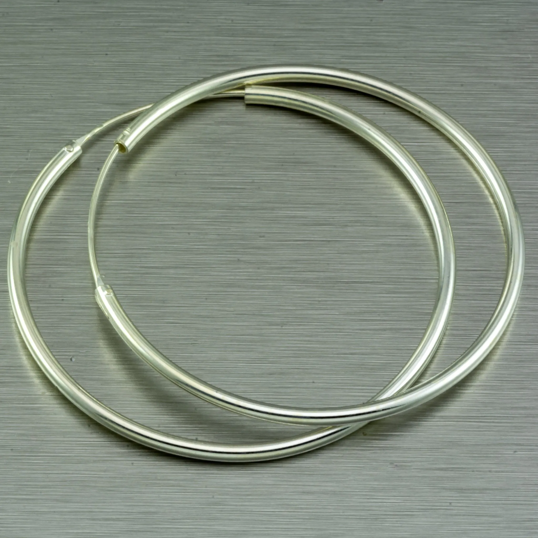 Classic sterling silver hoop earrings