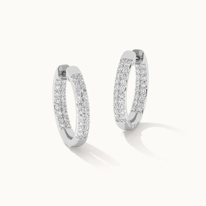 Classic Two Line Panaroma Diamond Hoops