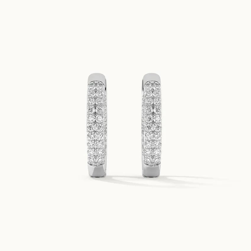 Classic Two Line Panaroma Diamond Hoops