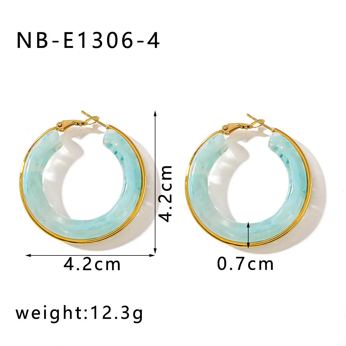 Cricular Shaped Hoop Light Blue Earring JLT12960