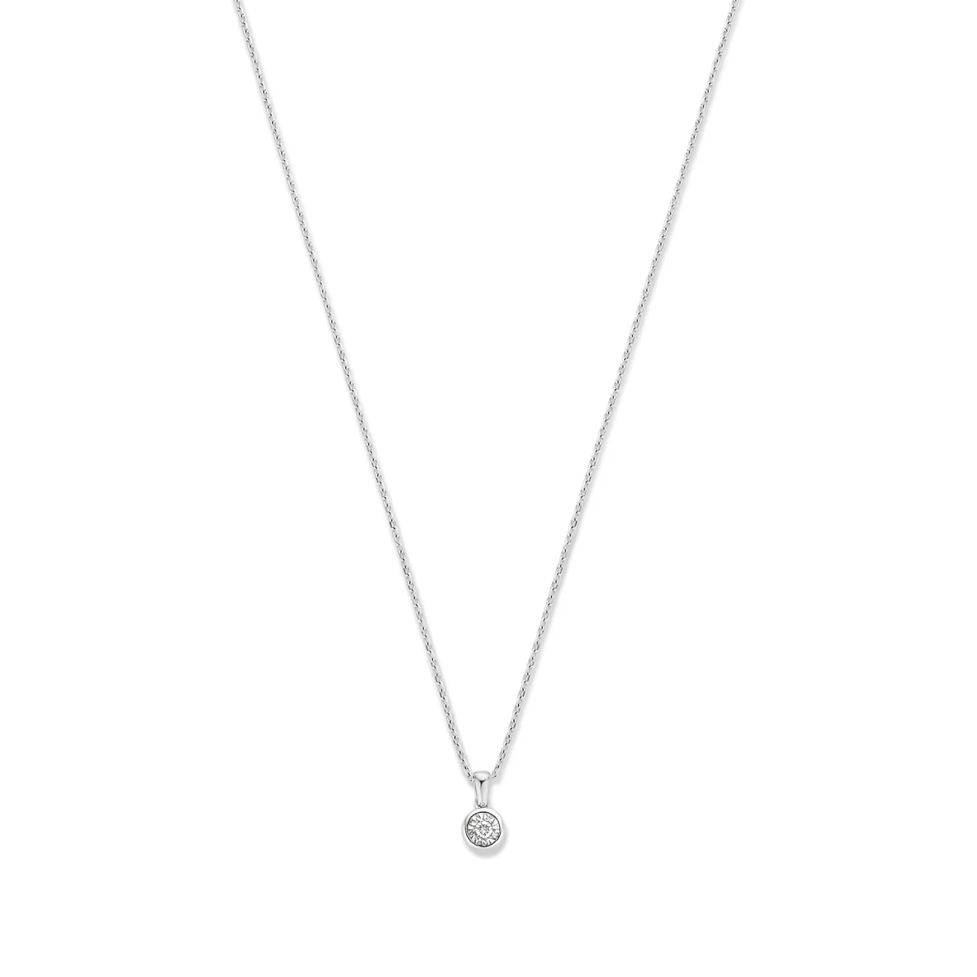 De la Paix Inaya 14 karat white gold necklace with diamond 0.03 carat