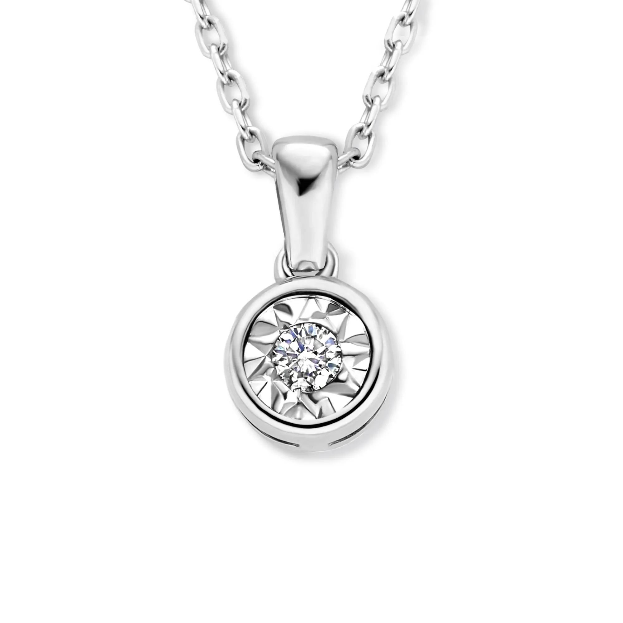 De la Paix Inaya 14 karat white gold necklace with diamond 0.03 carat