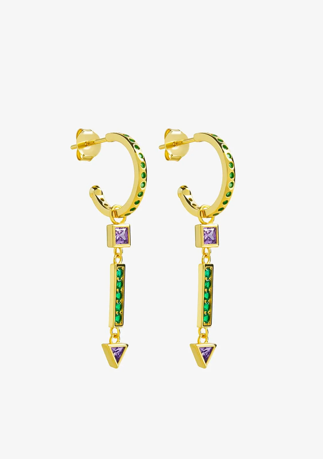 Deva Amethyst Earrings Gold