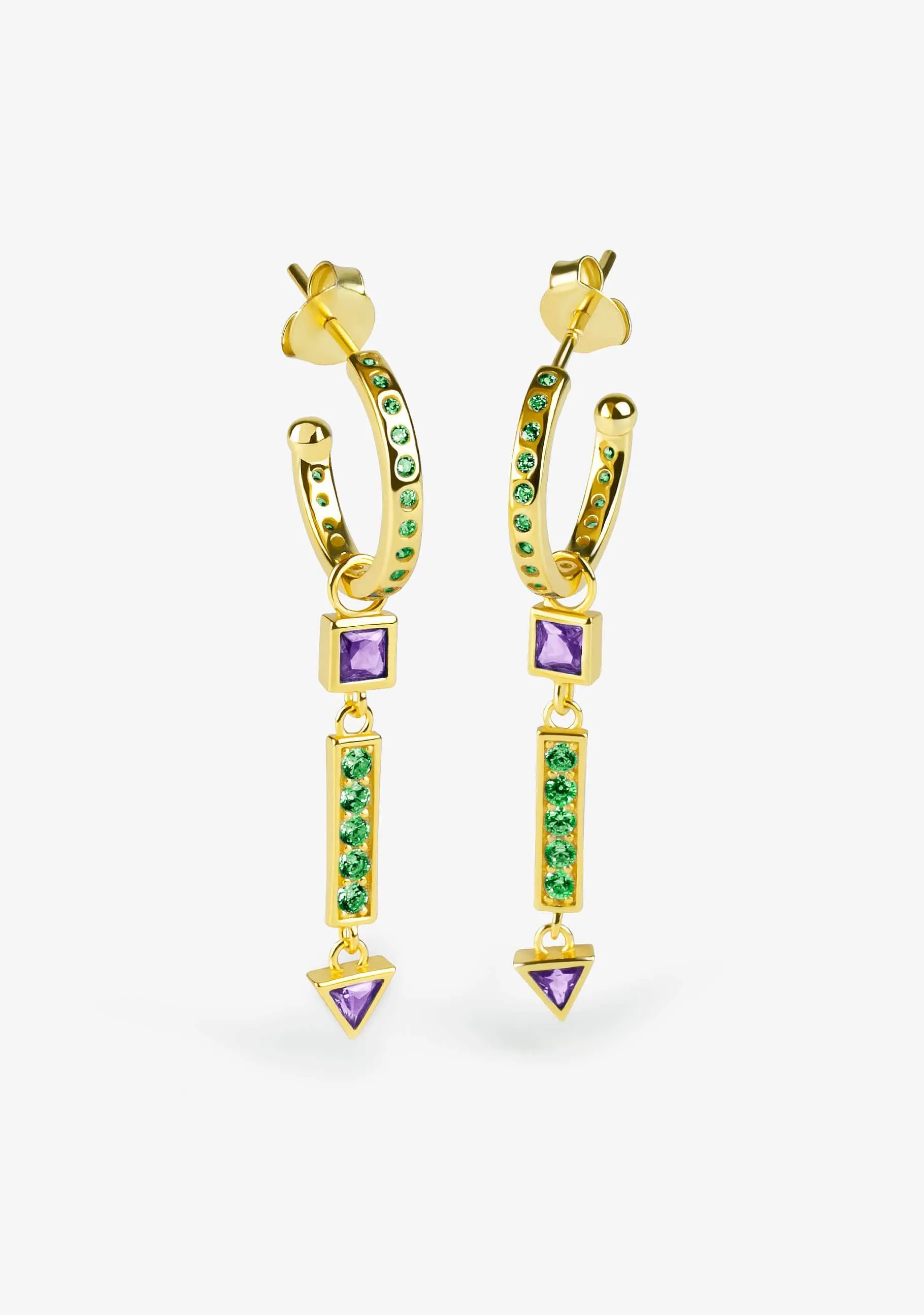 Deva Amethyst Earrings Gold