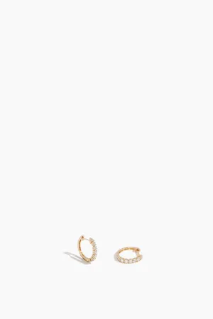 Diamond Huggies in 14k Yellow Gold