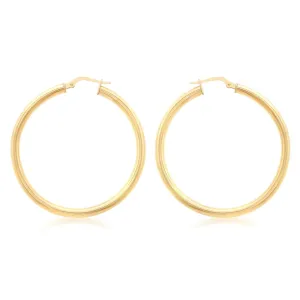 Duo Solid 9ct Yellow Gold Classic Hoops (35mm)